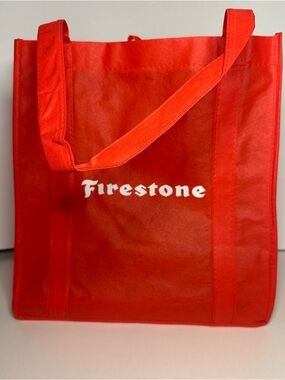 Firestone Tires Red Logo Reusable Tote Bag Race Day Fan Souvenir (12x13 in) NEW